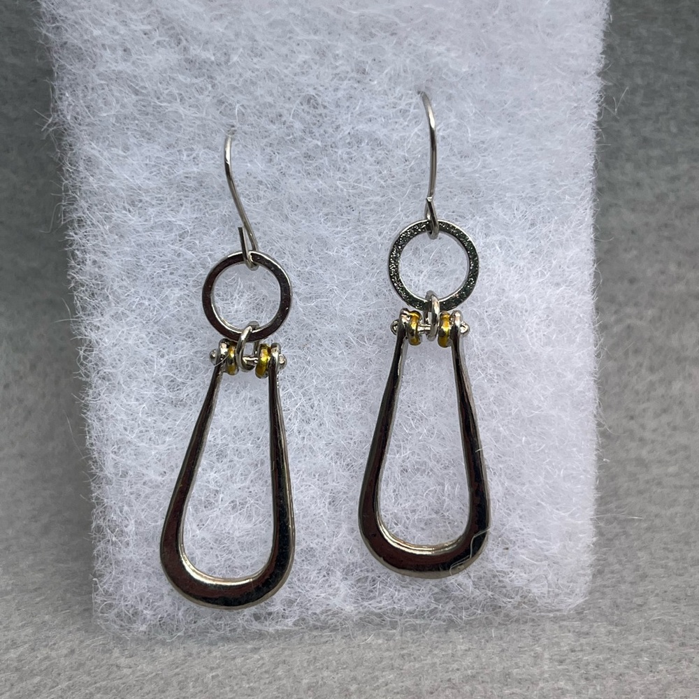 Elegant Two-Tone Teardrop Earrings